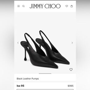 Jimmy Choo Black Leather Slingback Pumps